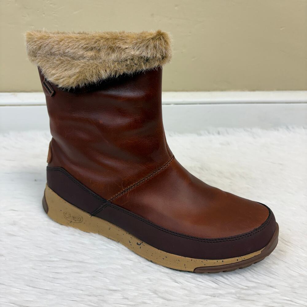 Chaco Women's Borealis Mid Waterproof Leather Boots Spice Brown Size 8
